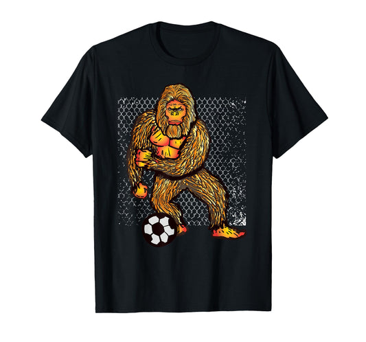 Bigfoot Playing Soccer For Soccer Players Funny Gift T-Shirt