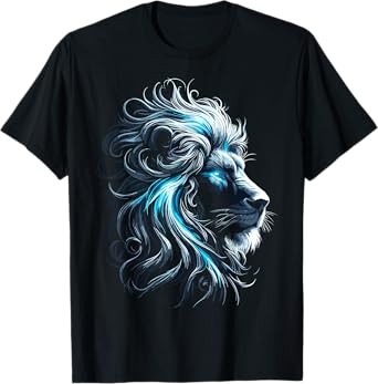 Lion Blue Eyes Animal Lion T-Shirt
