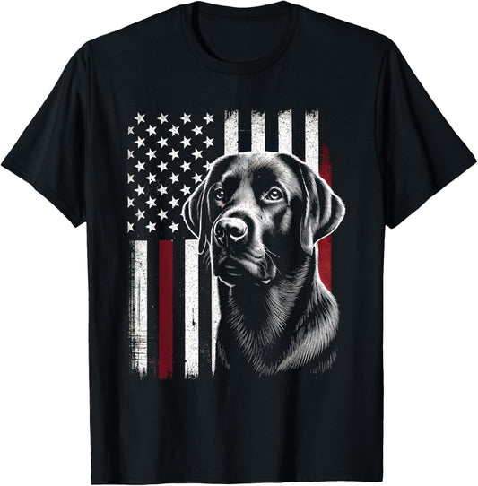 Usa American Flag Dog Labrador Retriever T-shirt