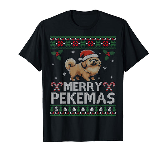 Pekingese Dog Lover Christmas Ugly Xmas Sweater Peke Gift T-Shirt for Men Women Kids