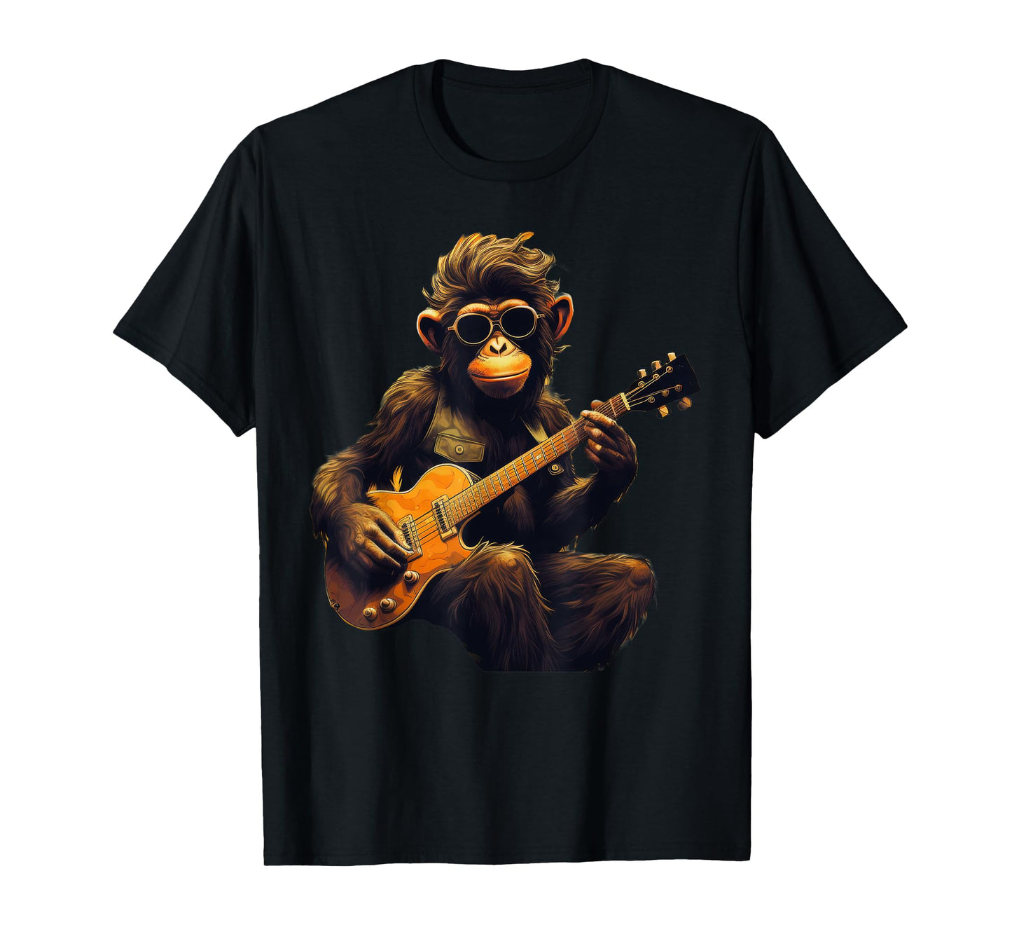 Cute Monkey Playing Guitar Monkeys Musician Music T-Shirt
