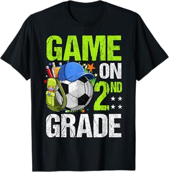 Game On 2nd Grade Soccer Back To School Boy Girl Kids Gift T-Shirt
