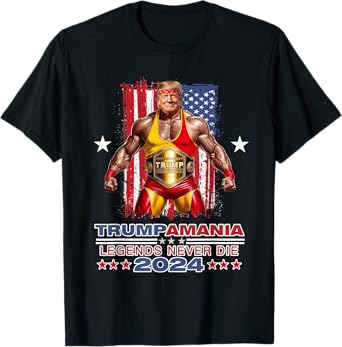 Retro Trump Funny Wrestling Meme Trumpamania 2024 T-Shirt