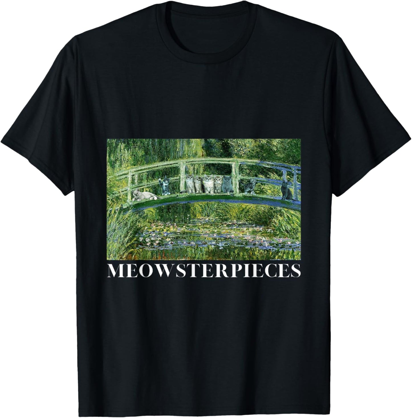 MEOWSTERPIECES Antique Oil Painting Funny Cat Lover Art T-Shirt