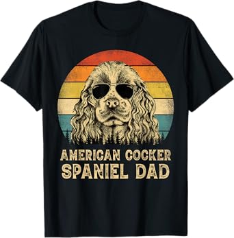 Vintage American Cocker Spaniel Dad Dog Lovers Father's Day T-Shirt