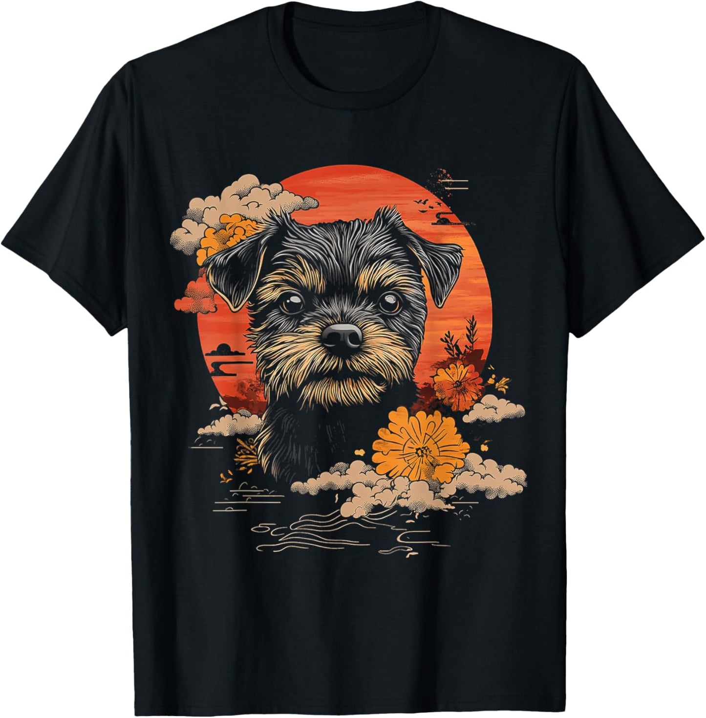 Border Terrier Dog Motif Pet Artwork Border Terrier T-Shirt