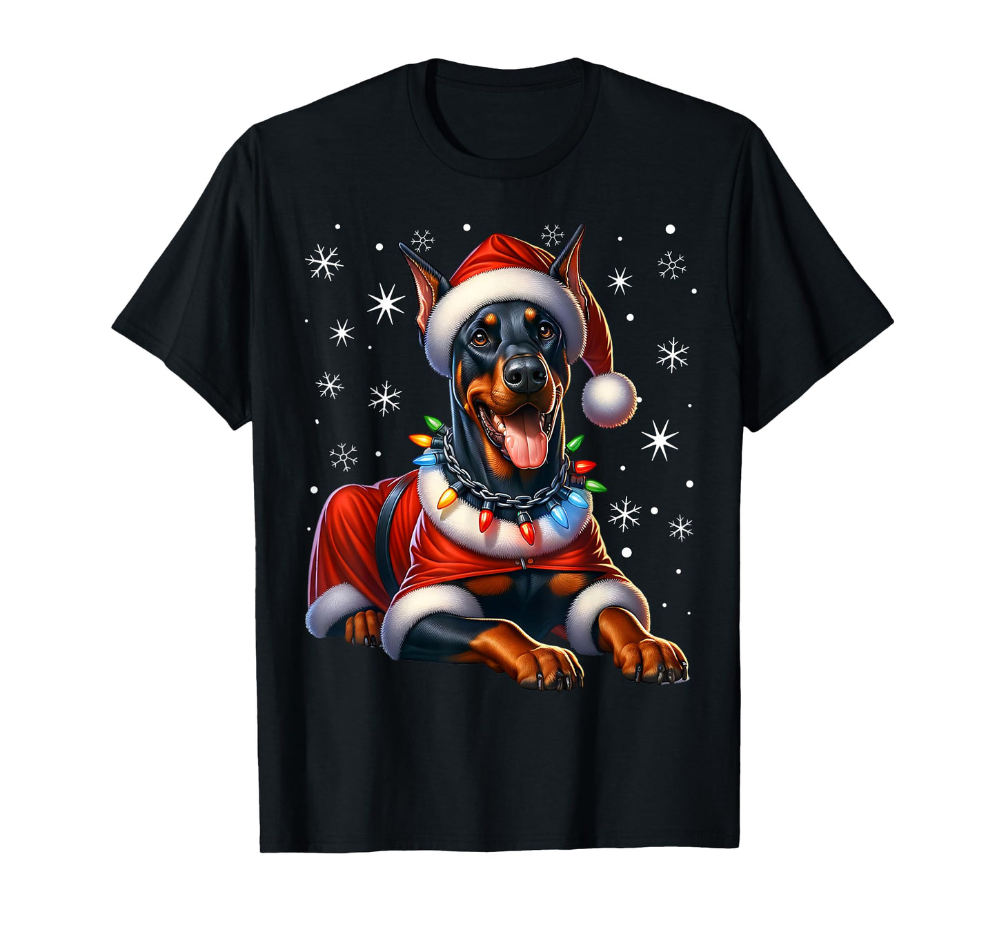 Doberman Santa Claus Costume Doberman Xmas Doberman T-Shirt