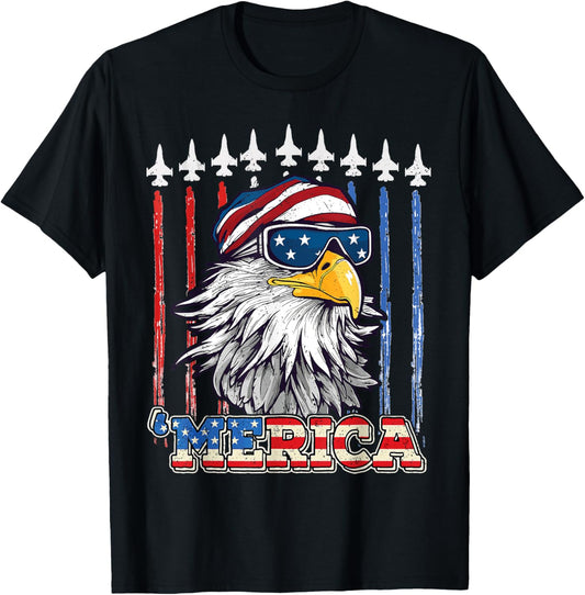 Merica 4th of july Eagle mullet USA flag Patriotic Eagle T-Shirt