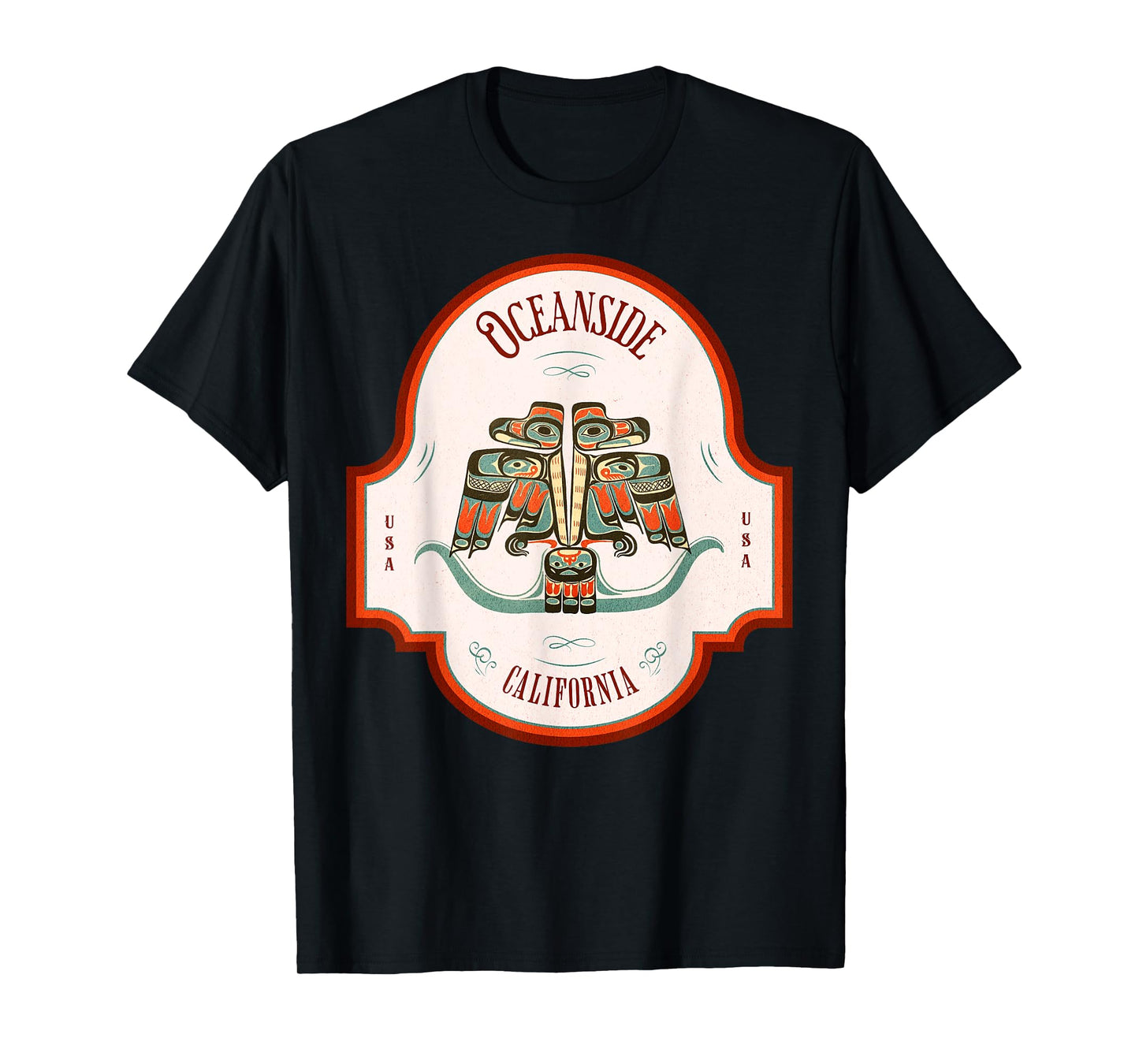 Oceanside CA Thunderbird Totem Pacific Northwest Native T-Shirt