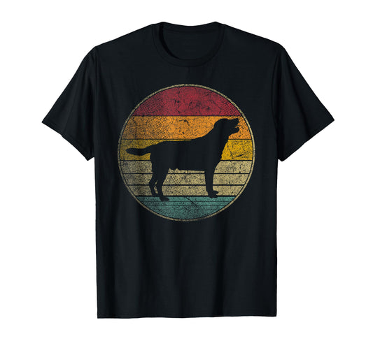 Labrador Retriever Dog Vintage Distressed Retro Silhouette T-Shirt for Men Women Kids