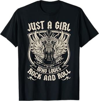 Rock Band Rock Concert Just A Girl Who Loves Rock And Roll T-Shirt