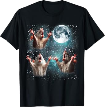 Three Rat Moon Funny 3 Rat Meme Gift Men Wonen Kid T-Shirt