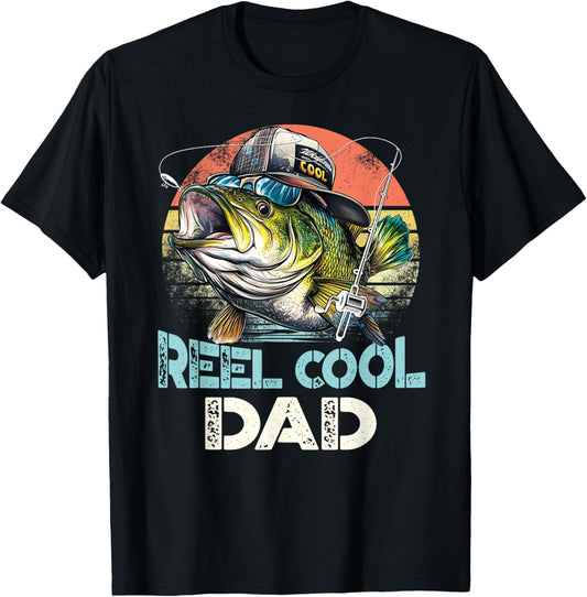 Reel Cool Dad Fishing Vintage Retro Father's Day T-Shirt