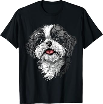 Shih Tzu Dog Motif Pet Illustration Shih Tzu Men Women Kids T-Shirt