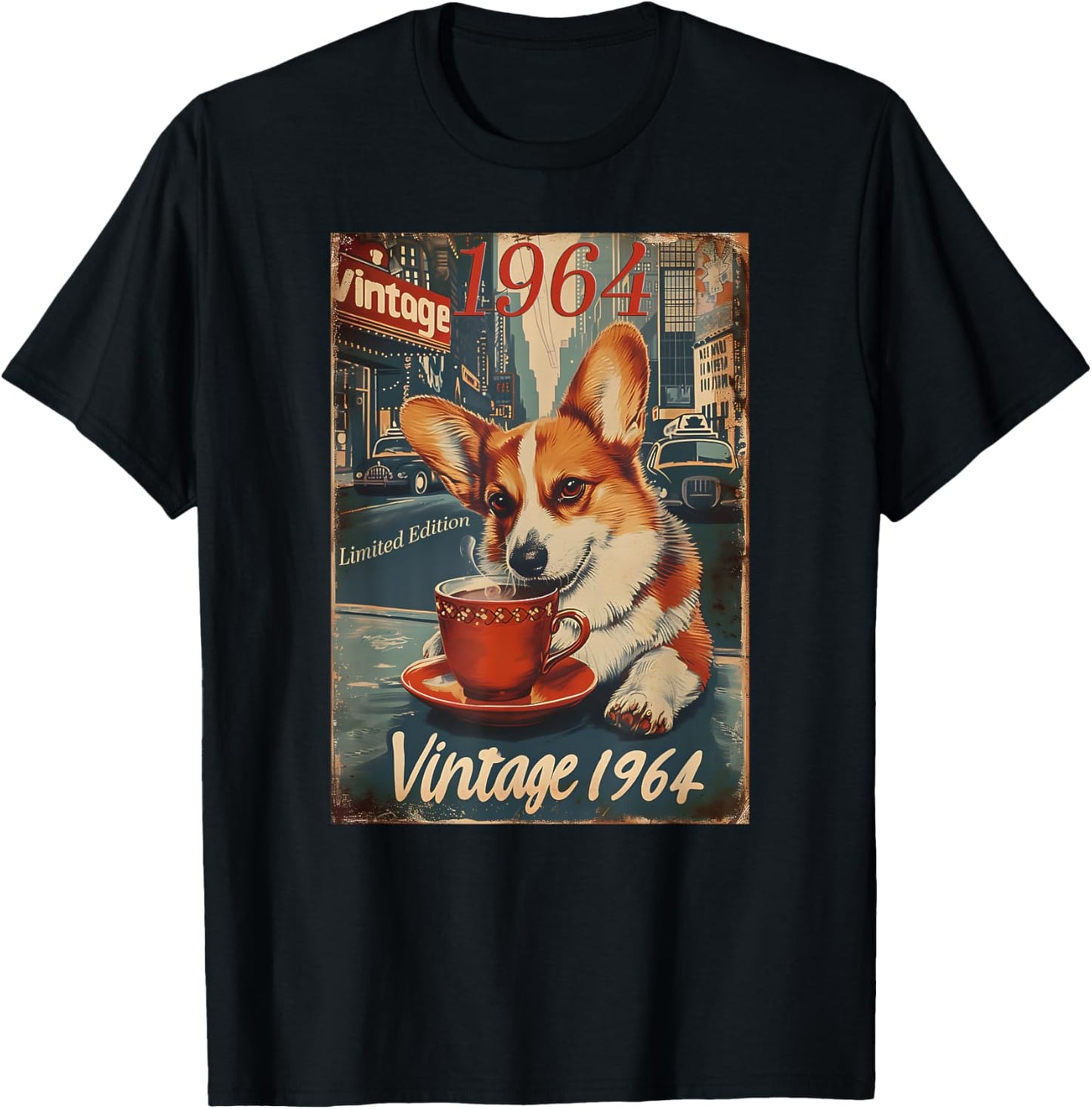 Vintage 1964 61 Year Old Funny Corgi NYC Lover 61st Birthday T-Shirt