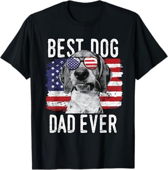 American Flag Best Dog Dad Ever Treeing Walker Coonhounds Women Men T-Shirt
