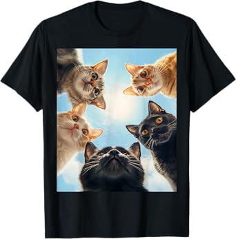 Cat Lover Black White Orange Funny Cat Face T-Shirt