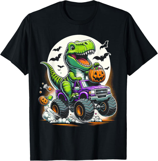 Halloween Funny T Rex Dinosaur Monster Truck Boy Trick Treat T-Shirt