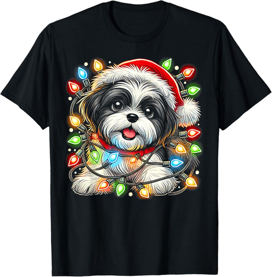 Merry Christmas Xmas Shih Tzu Santa Dog T-Shirt