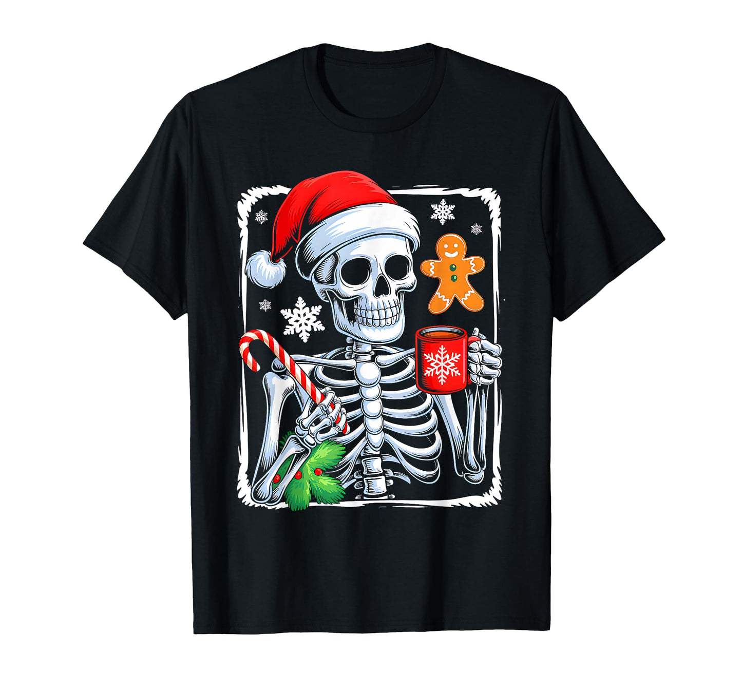 Christmas Skeleton Hot Chocolate Funny Xmas Men Women Kids T-Shirt