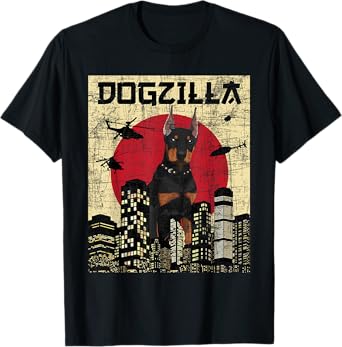 Dogzilla - Japanese Doberman Canine Dog Lover Pet Owner T-Shirt