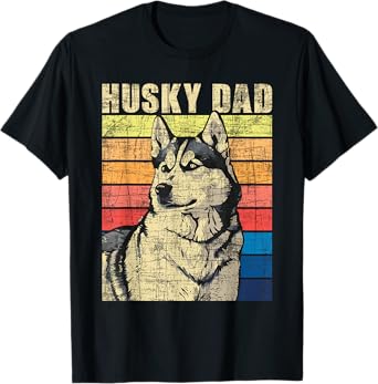 Husky Dad - Retro Vintage Pet Siberian Husky Dog Lover Men Women Kids T-Shirt