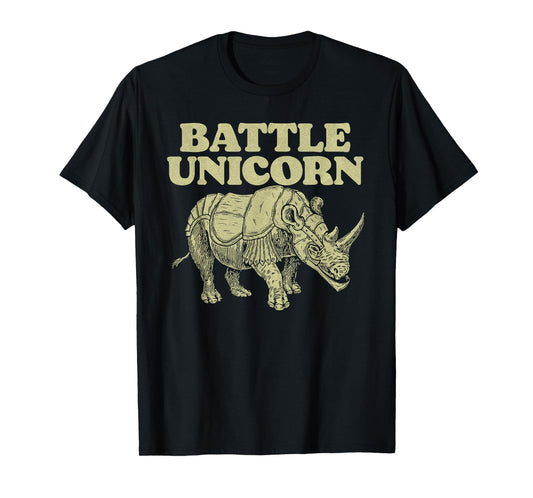 Battle Unicorn! Funny Vintage Armored Rhino T-Shirt