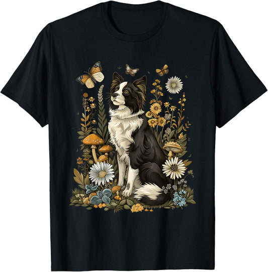 Cottagecore Aesthetic Cute Border Collie Sheepdog Farmers T-Shirt