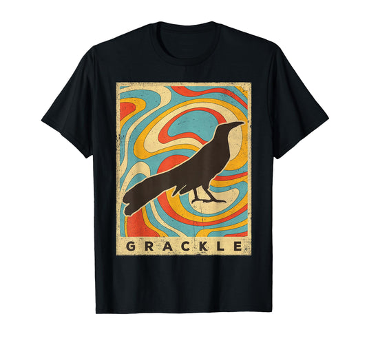 Vintage Grackle Bird Lover Animal Retro Style T-Shirt