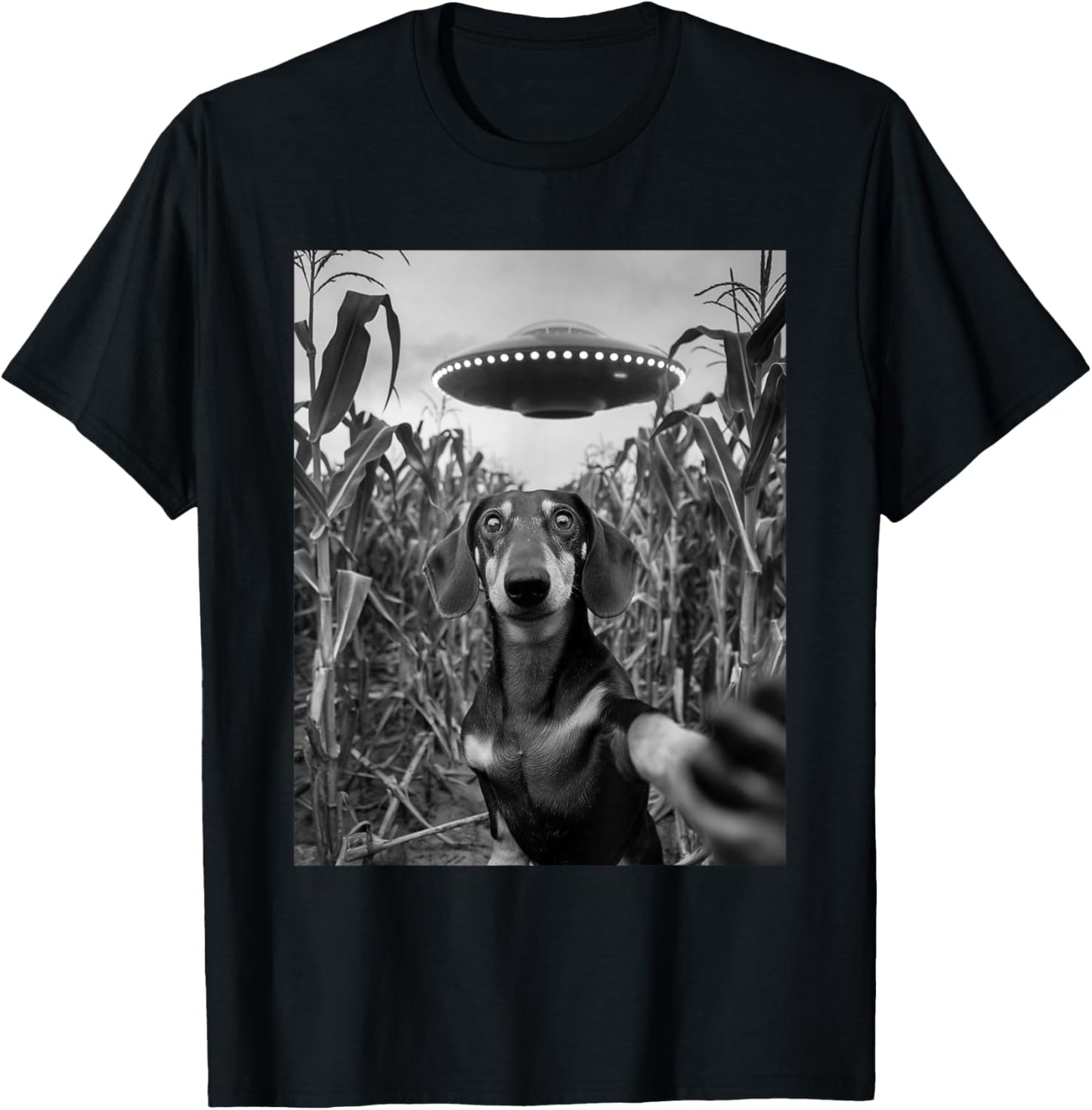 Funny Dachshund Ufo Selfie T-Shirt