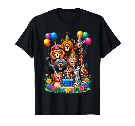Kids Zoo Animal Birthday Party Outfit Toddler Girl Boy 6-8 T-Shirt