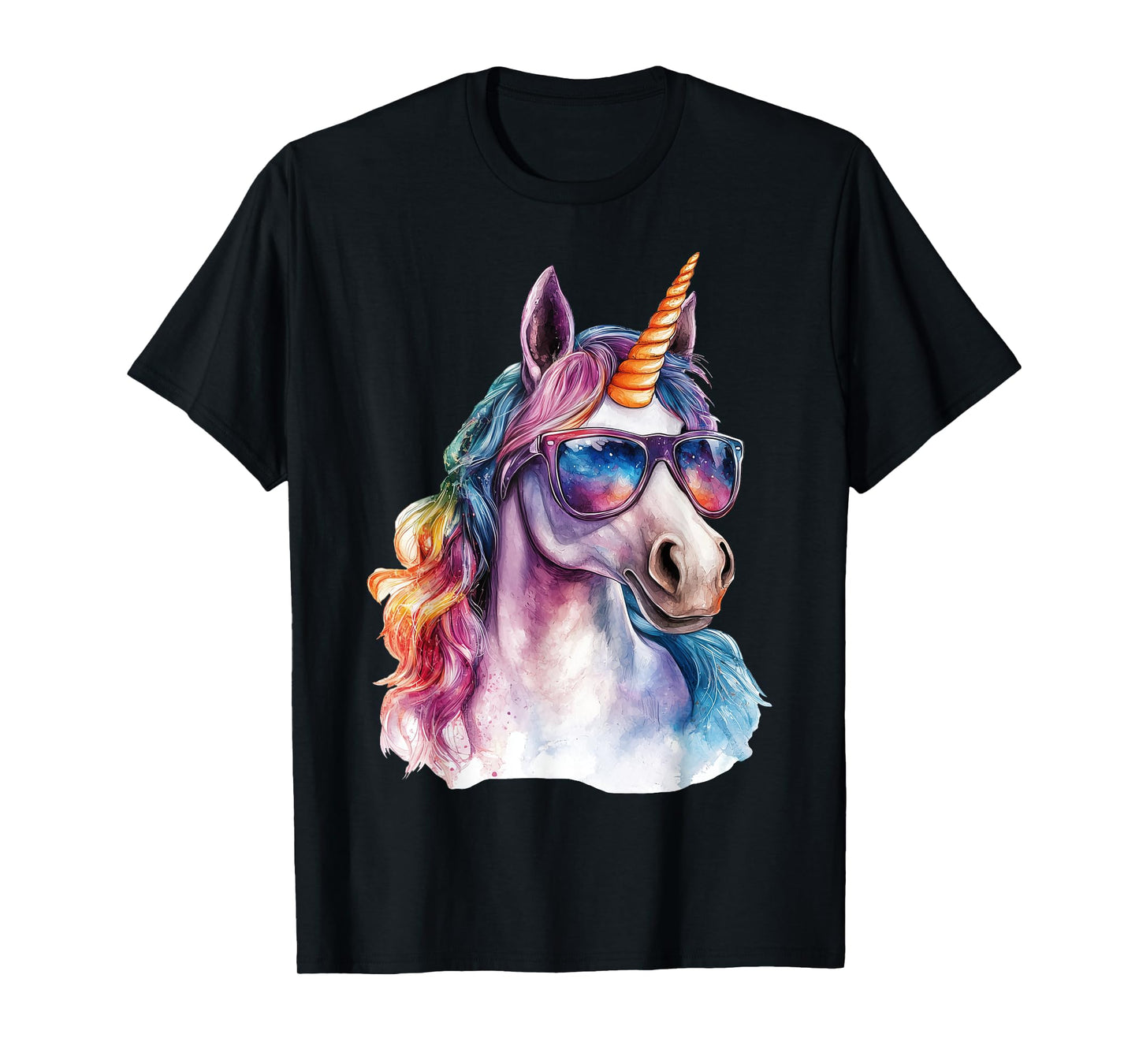 Cute Unicorn wearing Sunglasses Funny Graphic T-Shirt