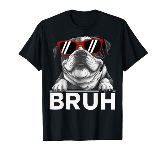 Vintage Retro Bruh Bulldog Meme Gift for Men Women Kid T-Shirt