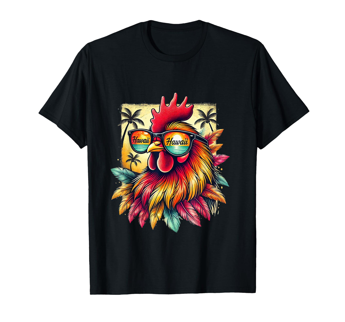 Chicken wearing Hawaii Sunglasses T-Shirt