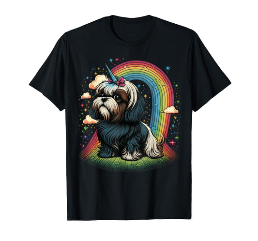 Shih Tzu Unicorn on Rainbow Unicorn Shih Tzu T-Shirt