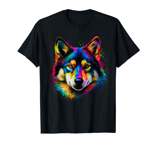 Rainbow Pop Art Alaskan Klee Kai T-Shirt