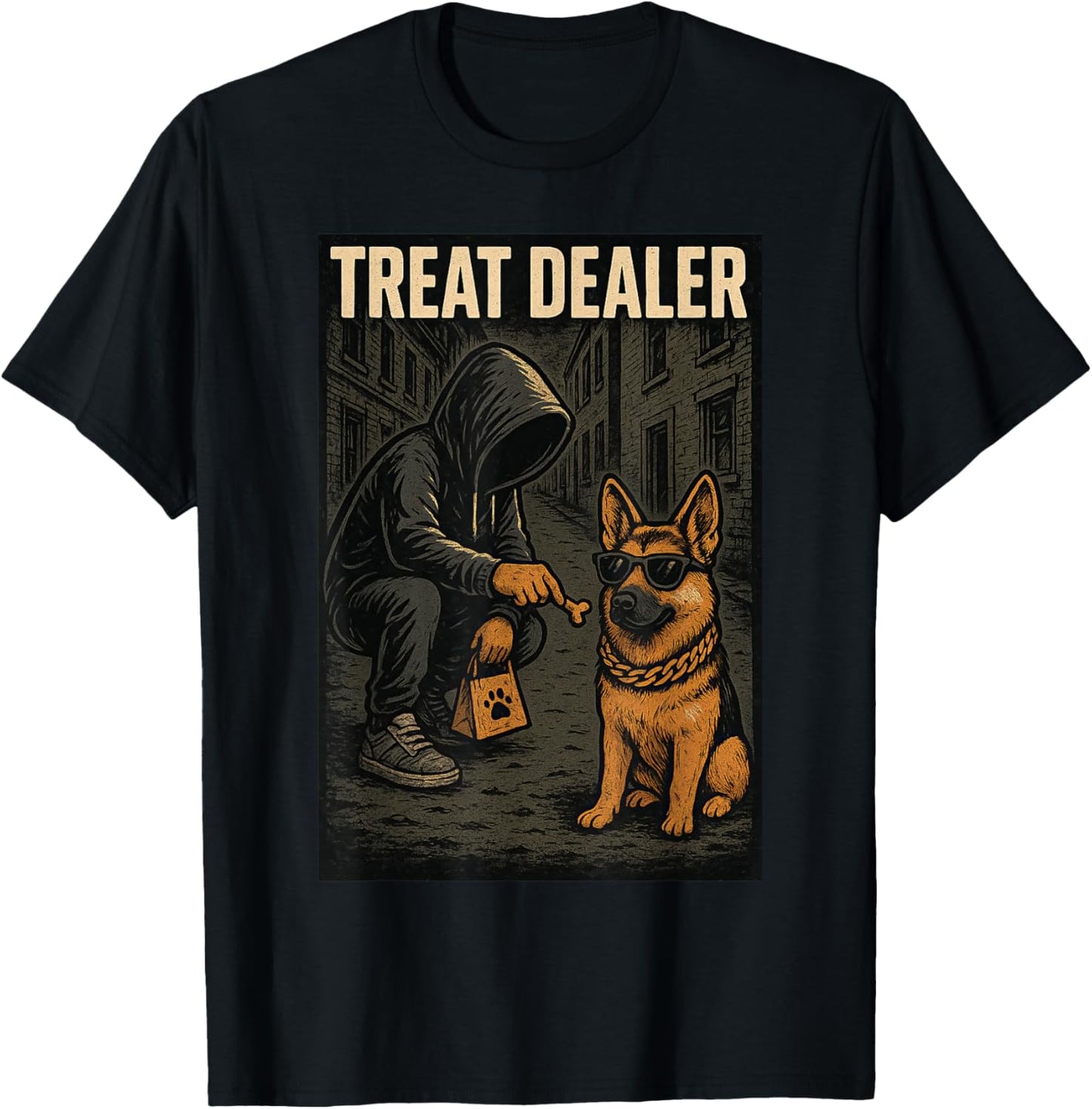 German Shepherd Treat Dealer Parody Humor Dog Lover T-Shirt