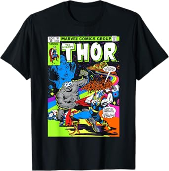 Marvel Thor Retro Comic Neon Poster Graphic T-Shirt T-Shirt