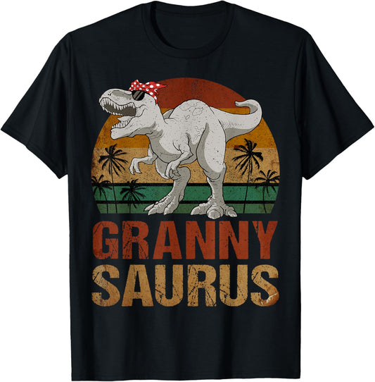 Grannysaurus T Rex Dinosaur Granny Saurus Retro Mother's Day T-Shirt