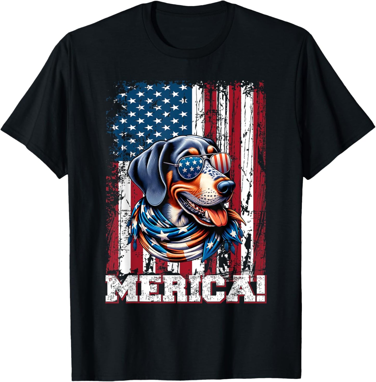 Bluetick Coonhound Dog Lover US Flag 4th Of July Patriotic T-Shirt