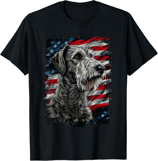 Irish Wolfhound American Flag T-Shirt