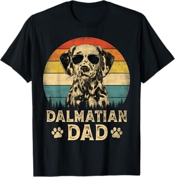 Vintage Dalmatian Dad Dog Lovers Father's Day Tee T-Shirt