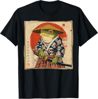 Samurai Frog Japanese Funny Anime Gifts For Men Women Kid T-Shirt