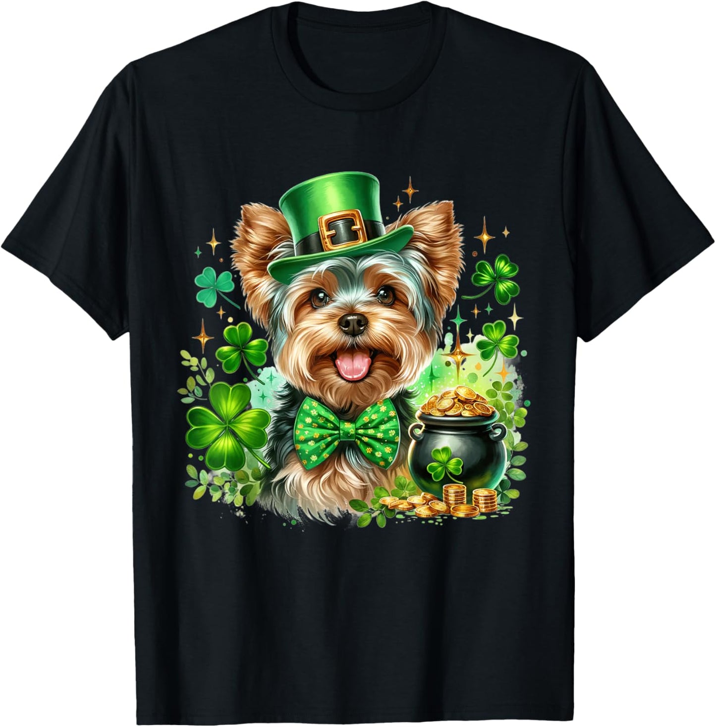 Yorkshire Terrier Dog Lover Shamrock St Patricks Day Lucky T-Shirt