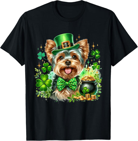 Yorkshire Terrier Dog Lover Shamrock St Patricks Day Lucky T-Shirt