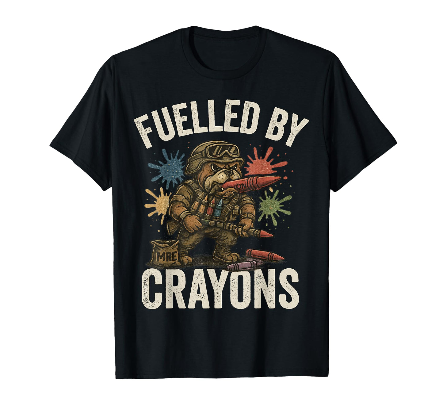 Crayon Eater Military Veteran Corps Bulldog Soldier Funny T-Shirt