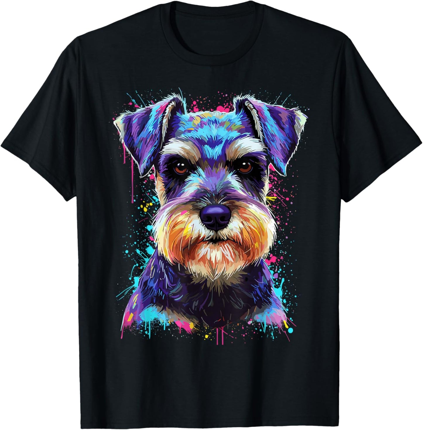 Schnauzer Splash Art Schnauzer Dog Lover T-Shirt