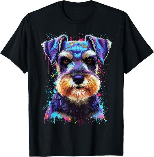 Schnauzer Splash Art Schnauzer Dog Lover T-Shirt