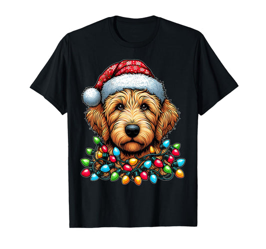 Golden Doodle Goldendoodle Christmas Hat Xmas T-Shirt