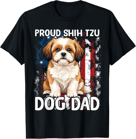 Shih Tzu For Men, Proud Shitzu Dog Dad T-Shirt